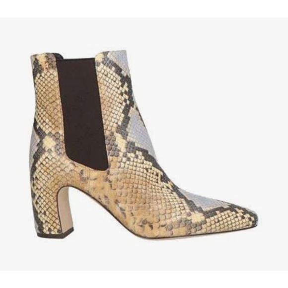 NEW TORY BURCH BANANA EMBOSSED SNAKESKIN LEATHER CHELSEA ANKLE BOOTIES BOOTS 6 - Picture 16 of 16